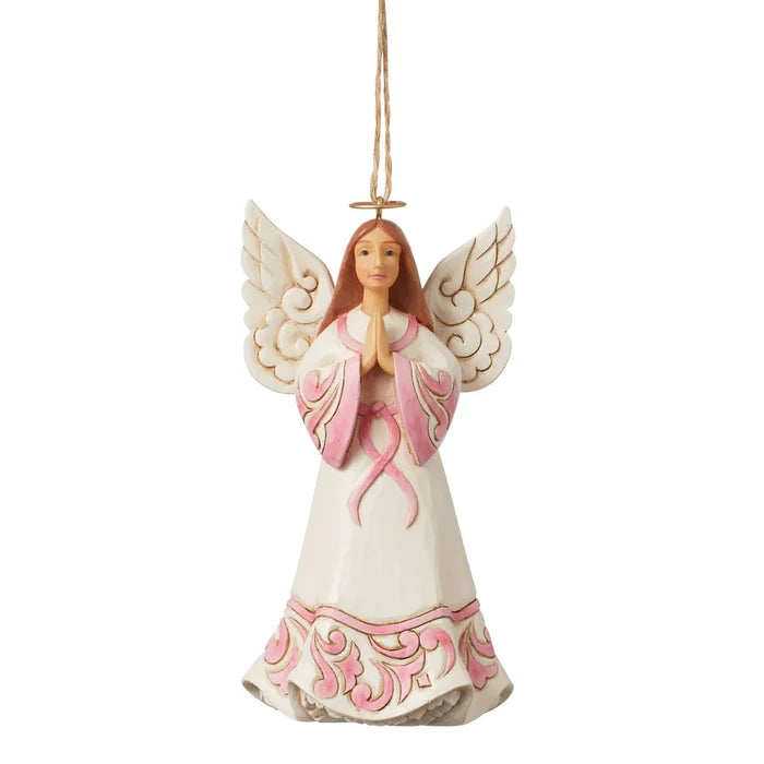 JIM SHORE Pink Angel with Praying Hands Ornament