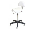 Joiken Saddle Stool - Black Base - White Upholstery
