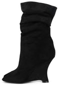 KATI Jeffrey Campbell Wedge Boot Black Suede