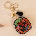 KC051 - Crystal Jack-O'-Lantern Keychain - Orange