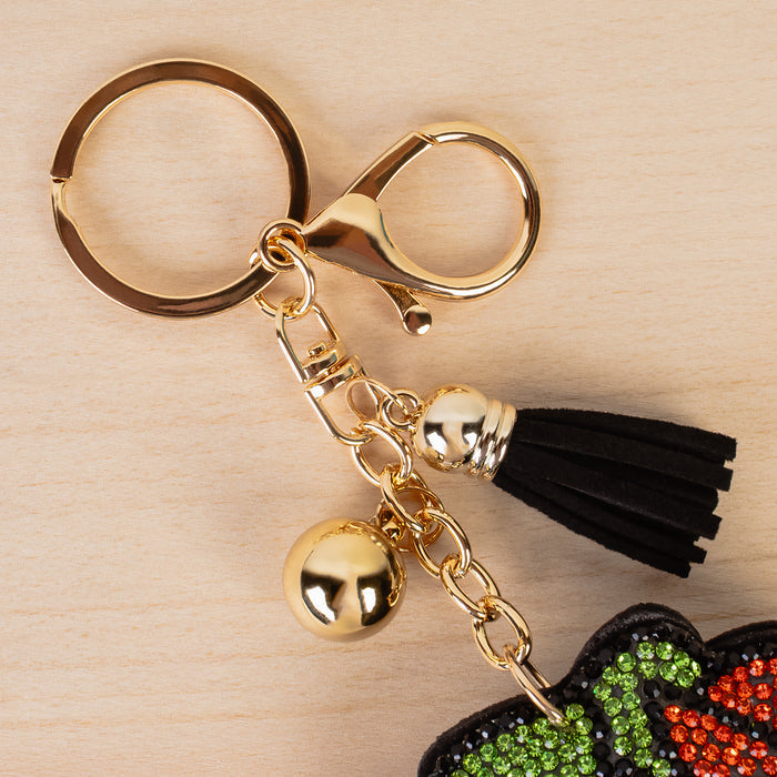 KC051 - Crystal Jack-O'-Lantern Keychain - Orange