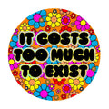 Krystan Saint Cat 'It Costs Too Much To Exist' Glitter Vinyl Sticker