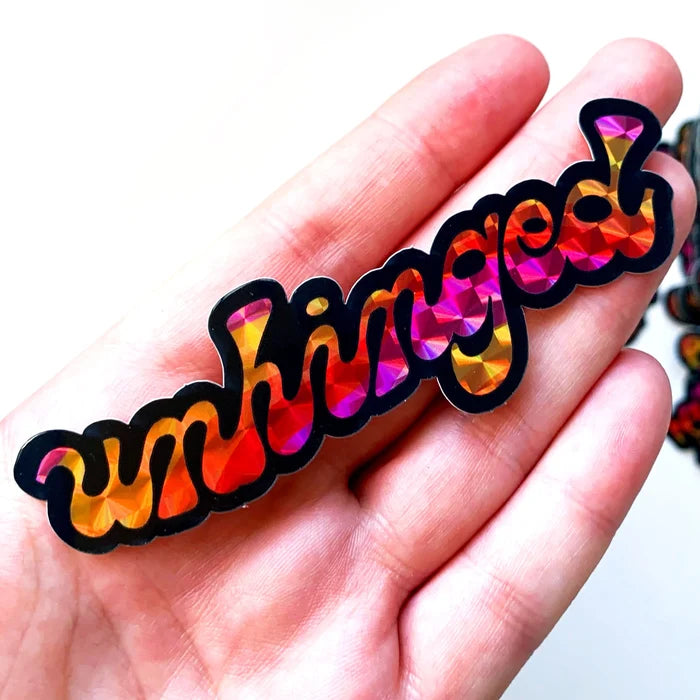 Krystan Saint Cat 'Unhinged' Prismatic Vinyl Sticker