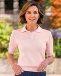 Luxury Knit Pure Cotton Ladies Polo Top - Blossom - Country Collection