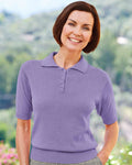 Luxury Knit Pure Cotton Ladies Polo Top - Hyacinth - Country Collection