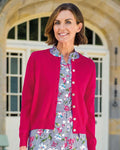 Merino Short Cardigan - Cyclamen - Country Collection