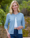 Merino Short Cardigan - Pale Blue - Country Collection