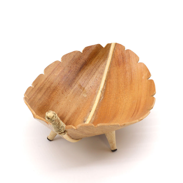 Large Fruit Bowl Coconut Leaf Natural Wood