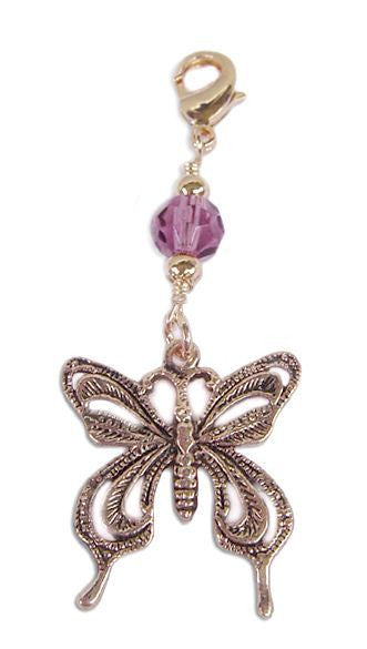 Large Gold Butterfly Charm – Elegant Hair Accessory front view