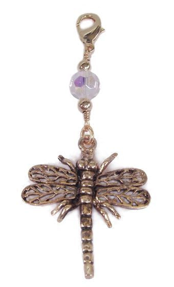 Large Gold Dragonfly Charm - Symbolic Fantasy Hair Accessory front view