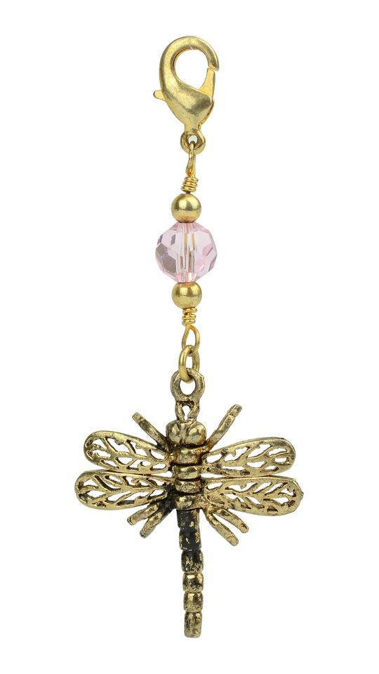 Large Gold Dragonfly Charm - Symbolic Fantasy Hair Accessory front view