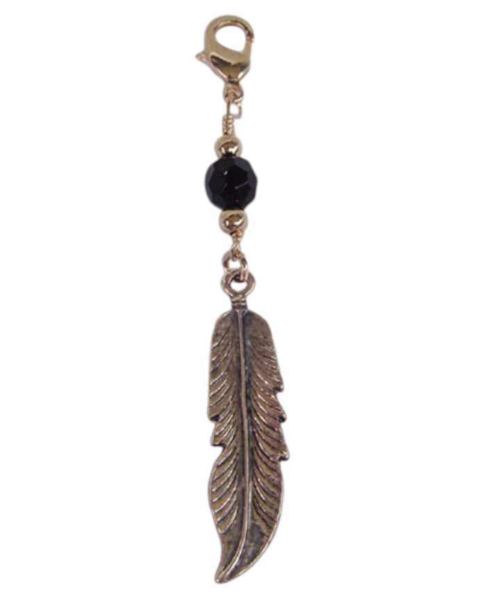 Large Gold Feather Charm - Elegant Hair Accessory