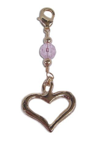 Large Gold Heart Charm – Elegant Hair Accessory front view