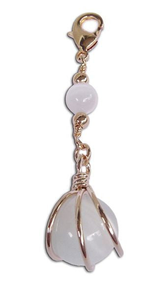 Large Gold Wire Wrapped Ball Charm – Elegant Hair Accessory front view