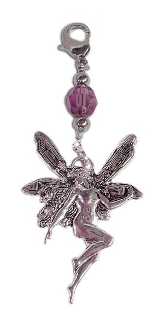 Large Silver Fairy Charm – Elegant Hair Accessory front view
