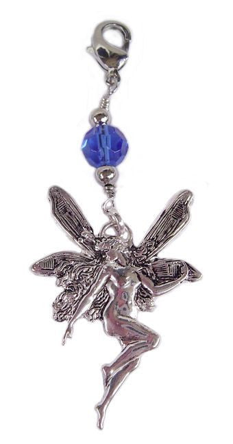 Large Silver Fairy Charm – Elegant Hair Accessory front view