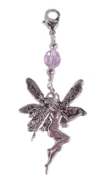 Large Silver Fairy Charm – Elegant Hair Accessory front view