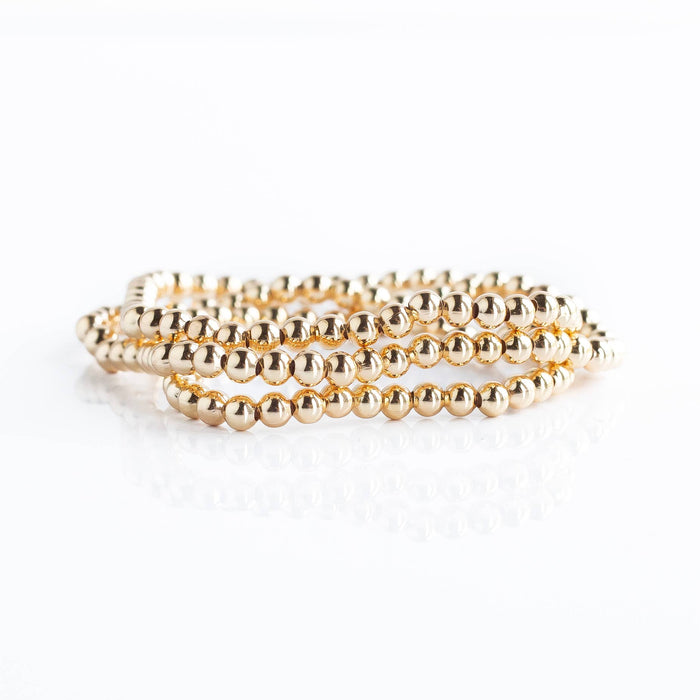 Layering Bracelets-4mm Wrap, Gold Stacking Bracelets