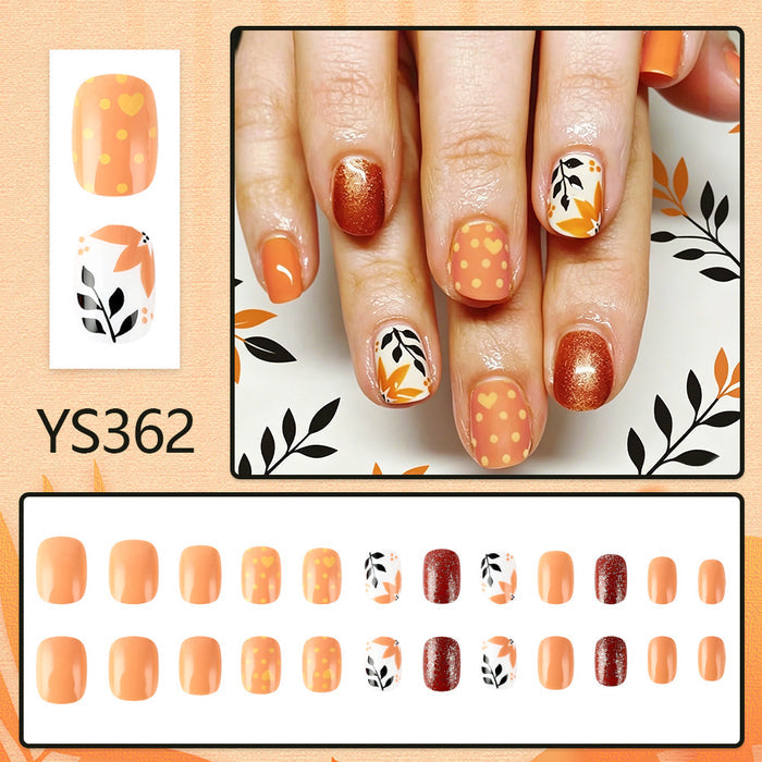 Leaf glitter polka dots