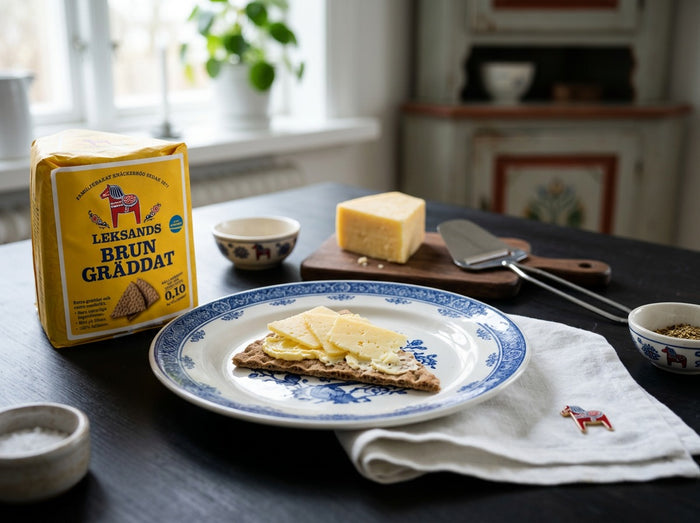 Leksands Brungräddat Knäckebröd Trekant 5 × 200g (5 × 7.05 oz) – Authentic Swedish Dark-Baked Triangle Rye Crispbread