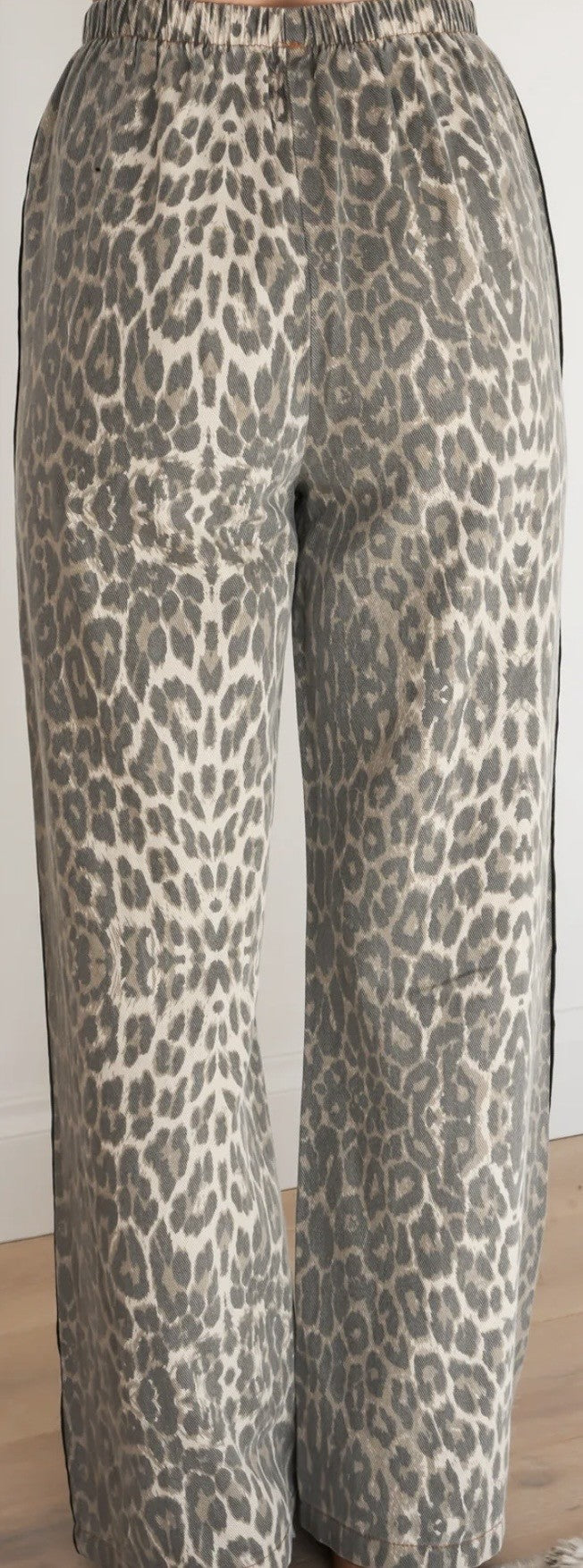 Leopard Racer Denim Pants