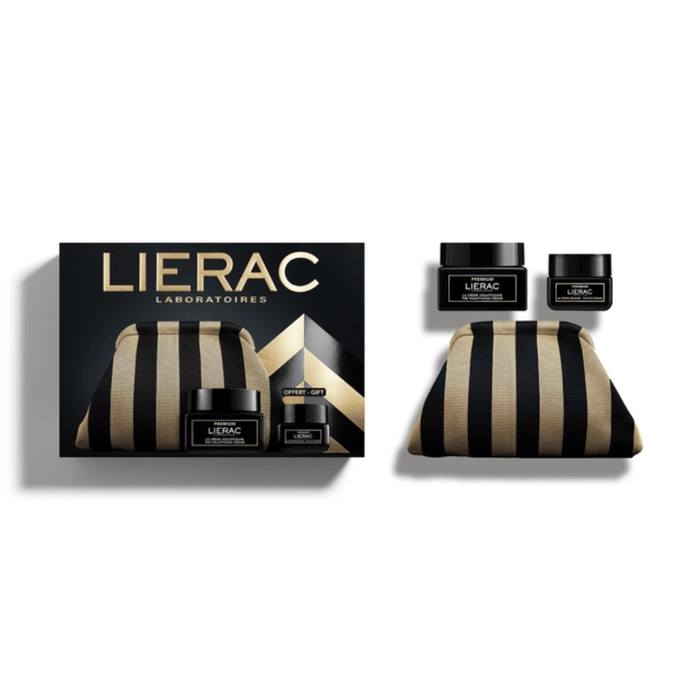Lierac PREMIUM Silk Cream Set in Gold Pouch