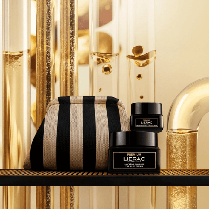 Lierac PREMIUM Silk Cream Set in Gold Pouch
