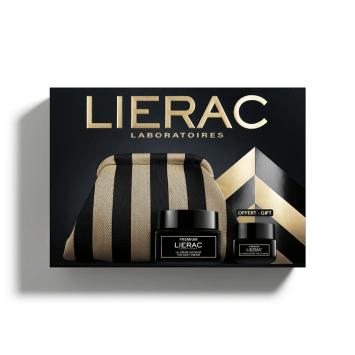Lierac PREMIUM Silk Cream Set in Gold Pouch