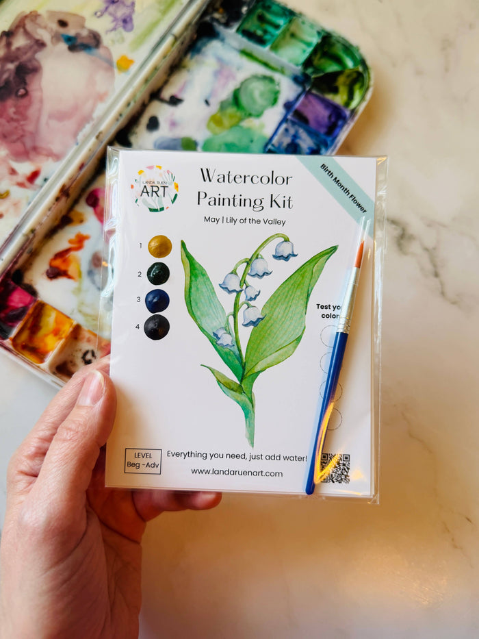Lily of the Valley Watercolor Kit | May Birth Month Flower