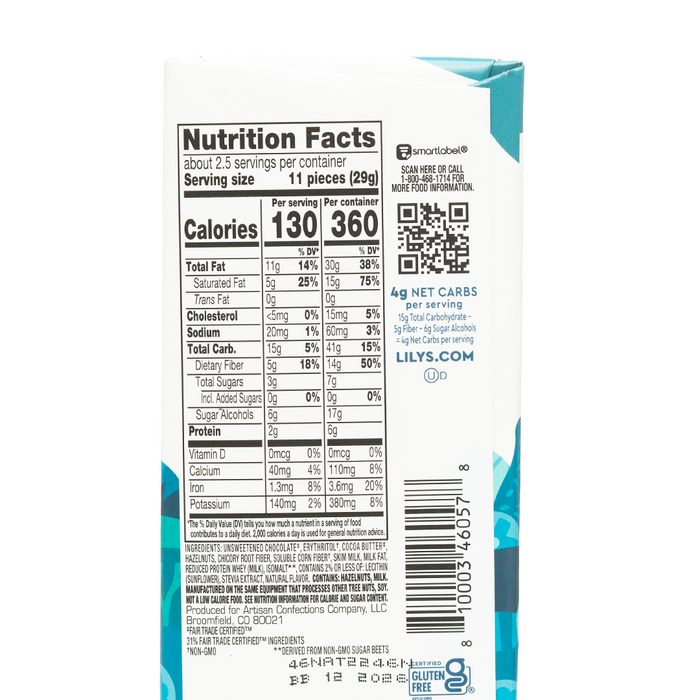 Lily's Hazelnut Milk Chocolate Style Bar - 36% Cacao 79g