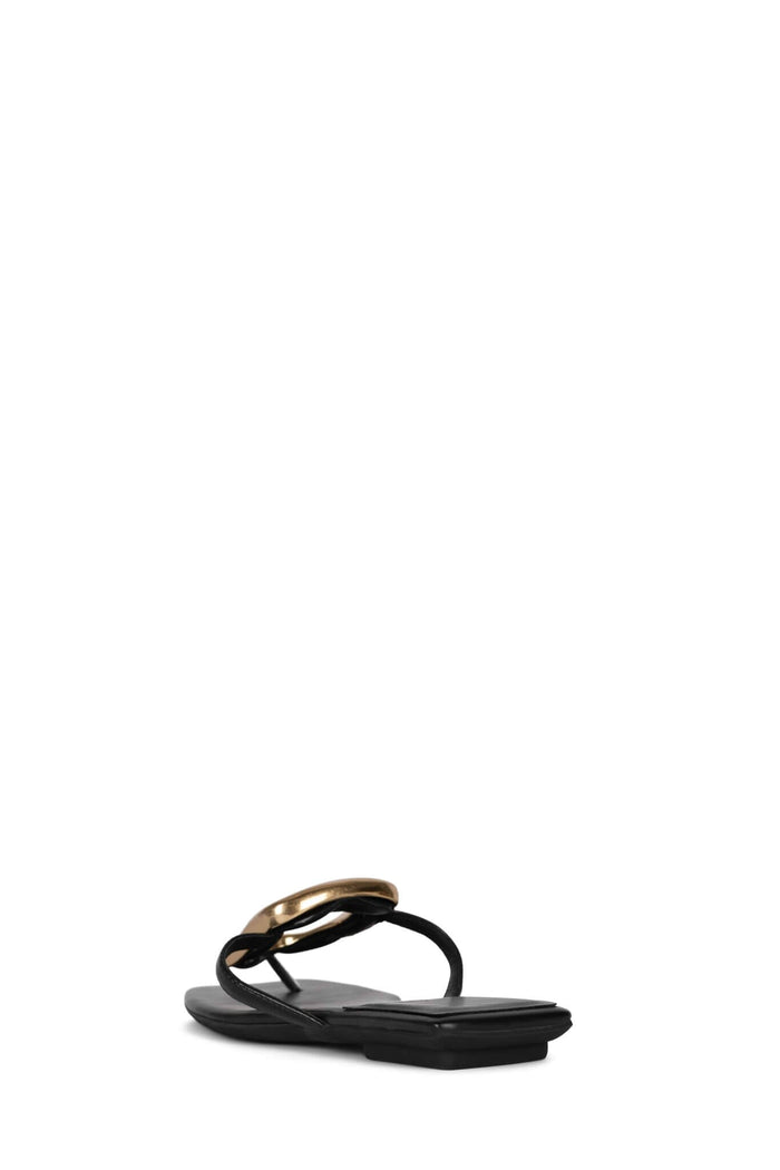 LINQUES-2 Jeffrey Campbell Flat Sandals Black Gold