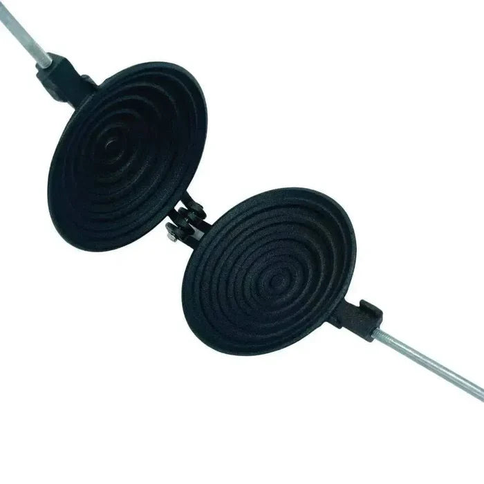 LK Jaffle Iron black coated aluminium with wooden handle for toasting sandwiches