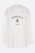 long-sleeve t-shirt in cotton and tulle