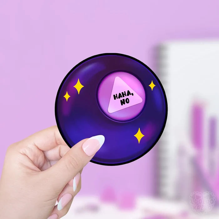 LooLooKazoo 'Haha, No' Oracle Ball Holographic Vinyl Sticker