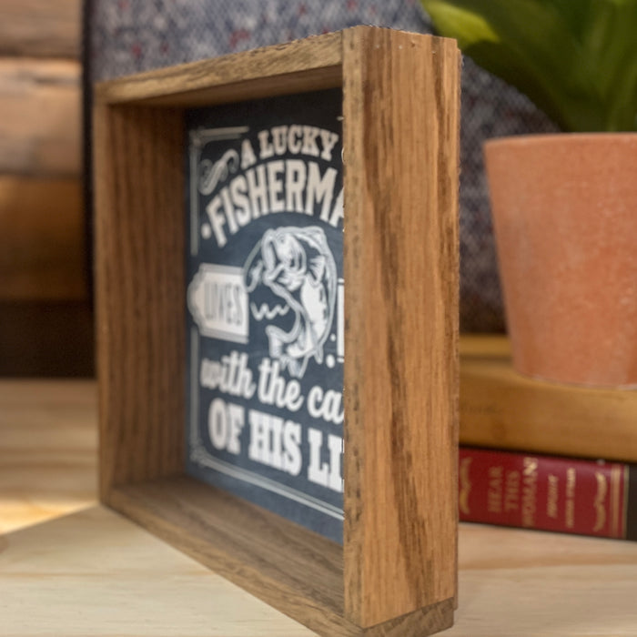 Lucky Fisherman Block Sign