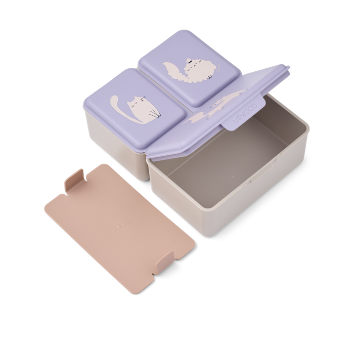 Liewood - Lunch Box - Driss - Cat/Warm Lilac - Interior