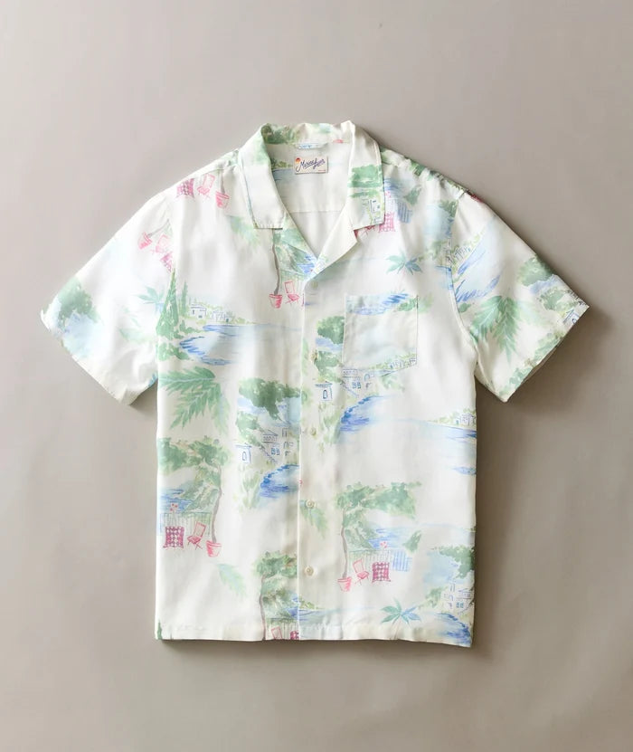 Luzio Resort Shirt Mediterranean Coastline Print