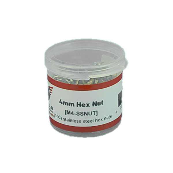 M4 Hex Nut, Stainless Steel, 100pcs