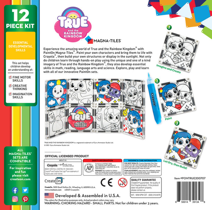 Magna-Tiles PaintOn True and the Rainbow Kingdom 12-Piece Set