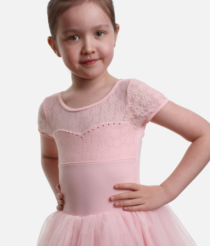 Majesty Cap Sleeve Tutu Dress, Daisy Lace Detail  - M1564C