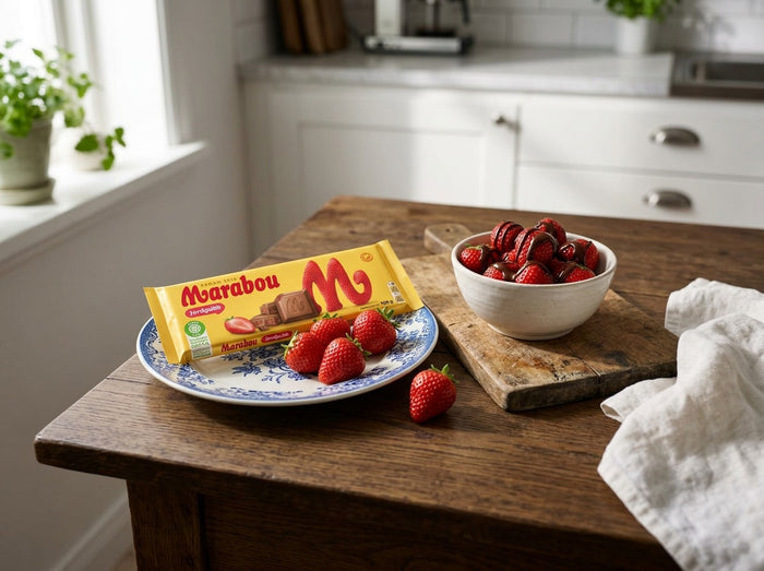 Marabou Chokladkaka Jordgubb 5 × 160g (5 × 5.64 oz) – Authentic Swedish Milk Chocolate with Crunchy Strawberry Pieces