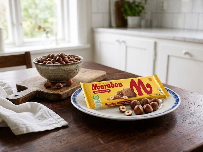 Marabou Chokladkaka Schweizernöt 4 × 160g (4 × 5.64 oz) – Authentic Swedish Milk Chocolate with Whole Hazelnuts
