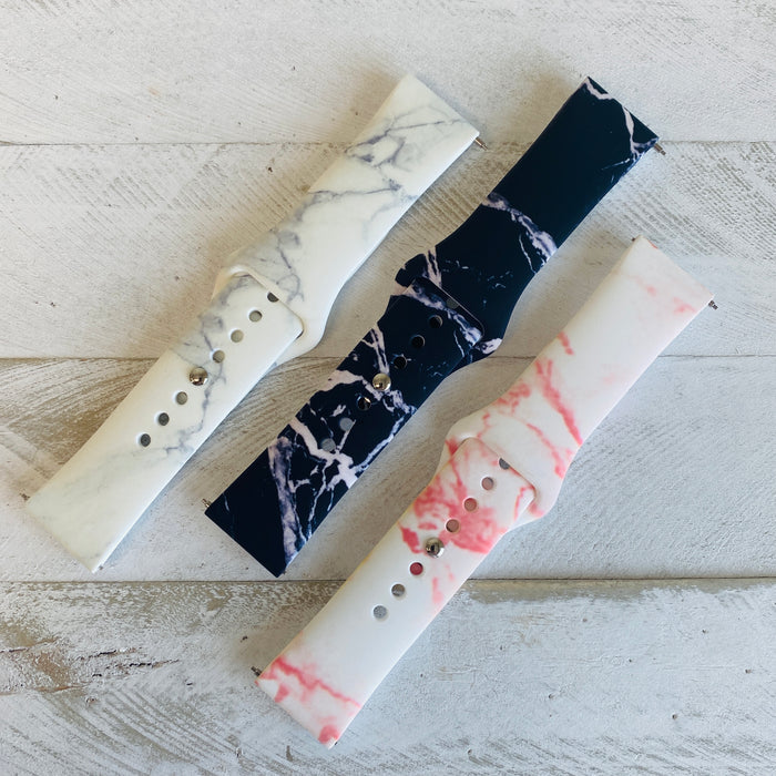 Marble Print Silicone Band For Fitbit Versa 1/2 Multiple Colors Available