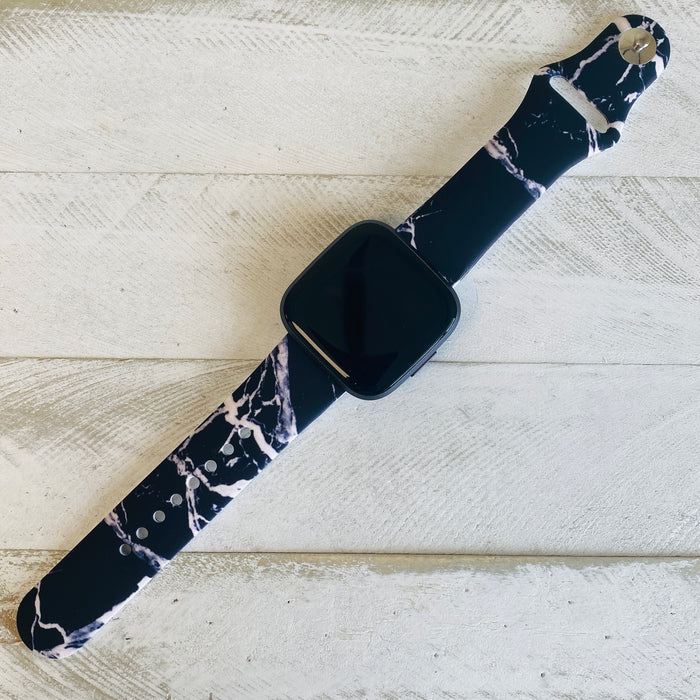 Marble Print Silicone Band For Fitbit Versa 1/2 Multiple Colors Available