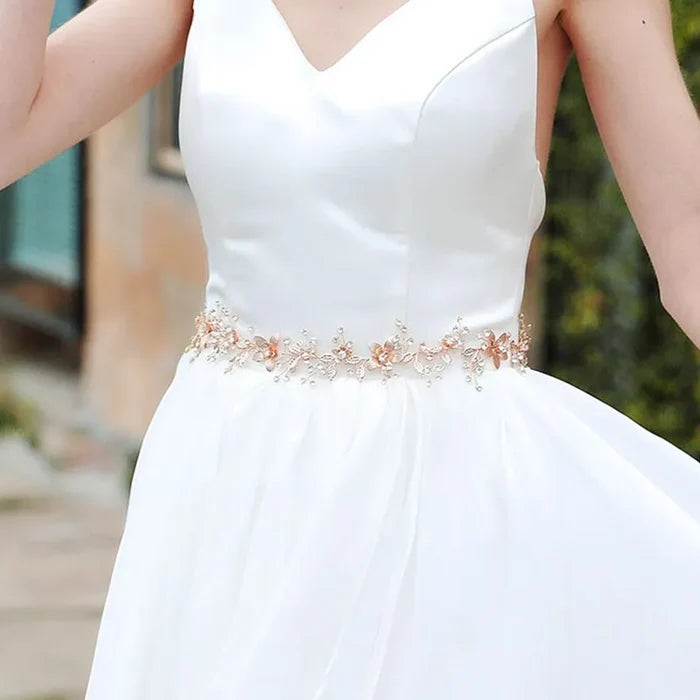 Wedding Accessories - Bohemian Rose Gold Bridal Belt/Sash
