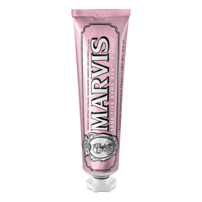 Marvis sensitive gums gentle mint tannkrem rosa tub frontvisning