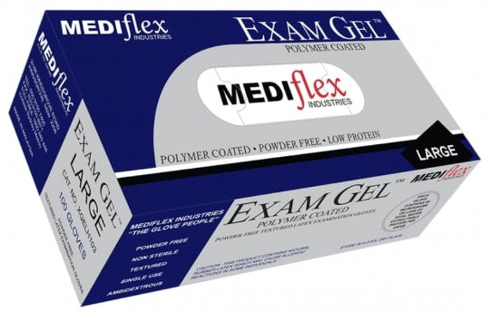 Mediflex Disposable Latex Gloves Powder Free Large