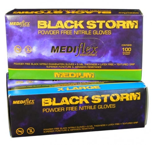 Mediflex Storm Disposable Nitrile Gloves Powder Free Medium