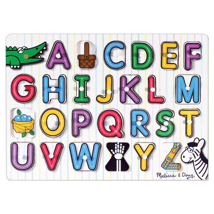 Melissa & Doug Lift & See Alphabet Wooden Peg Puzzle