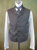 Men's Notch Vest - Burgundy and Pale Blue Glen Plaid #3722
